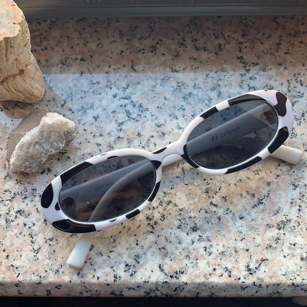 Le Specs x Adam Selman Outta Love Safari Cow Print Sunglasses